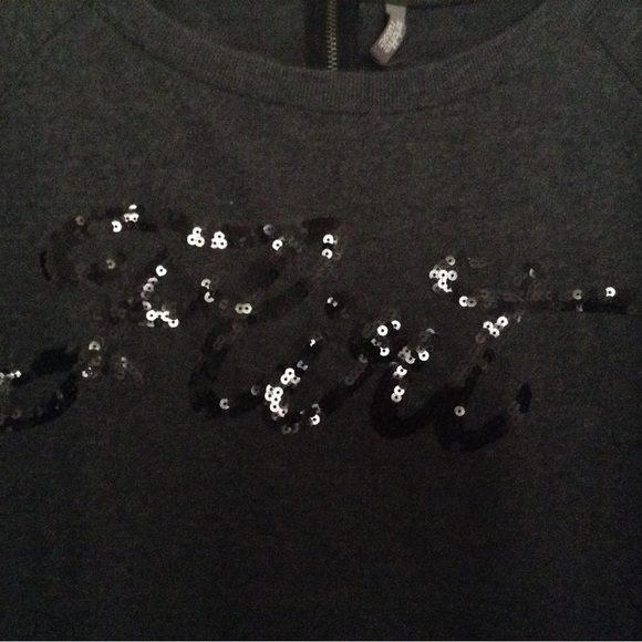 Charlotte Russe Adorable Grey & Black Sequin Long Sleeve Top - Picture 3 of 13